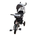 Tricicleta copii cu pozitii de somn, scaun reversibil, jucarie interactiva tip masinuta, Strilly Gri 10