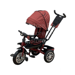 Tricicleta Copii ABS TRIKE Dark Red, Pozitii Somn, Roti De Cauciuc, Far Cu Sunete Scaun Rotativ 01