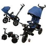 Tricicleta copii cu scaun reversibil si spatar reglabil Albastru 5099 Turbo