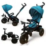 Tricicleta copii cu scaun reversibil si spatar reglabil Turcoaz 5099 Turbo