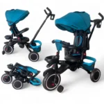 Tricicleta pliabila cu pozitie de somn si scaun rotativ Baby C. Trike Turcoaz