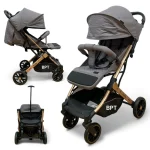 Carucior Sport Pliabil Kidilo Plus 10C Gri Sistem Troller Plasa Tantari