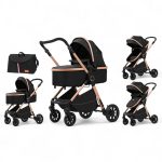 Carucior copii 2 in 1 cu landou transformabil ,husa picioare si geanta Bloom Go BPT FNF7 Negru