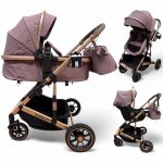Carucior copii 3 in 1 cu landou tranformabil in sport si scoica auto FlexiGo Purple BPT-A10
