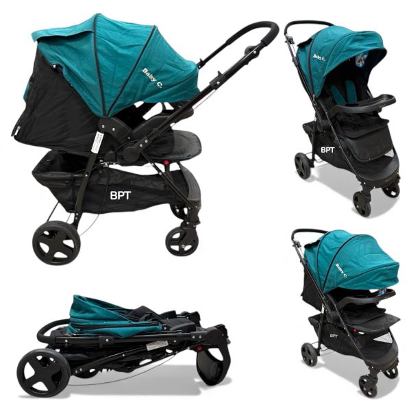 Carucior copii cu maner reversibil Baby C. Turcoaz Abs