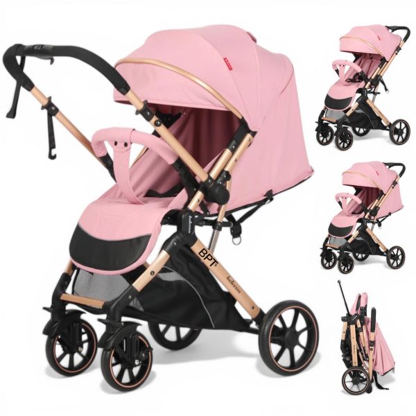 Carucior Copii Tip Troller Cu Maner Reversibil Belecoo Zipy Pink NEW