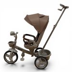 Tricicleta Copii Semipliabila Cu Pozitie De Somn Scaun Rotativ Sunete Si Lumini BPT Q620 Maron - imagine 3